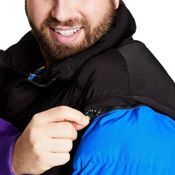 XL Men's Color Block Puffer Jacket - LEGO® Collection x Target Black Blue… - Picture 3 of 8